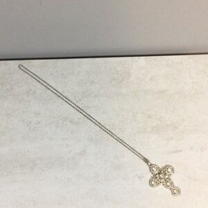 Silver blingy cross on silver chain